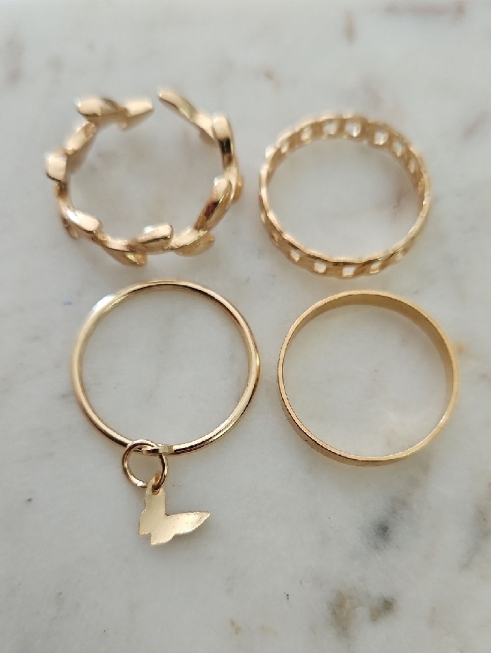 Butterfly Stacking Ring Set with Anklet - Picture 2 of 4